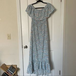 Asos Floral Off-the-Shoulder Maxi Dress